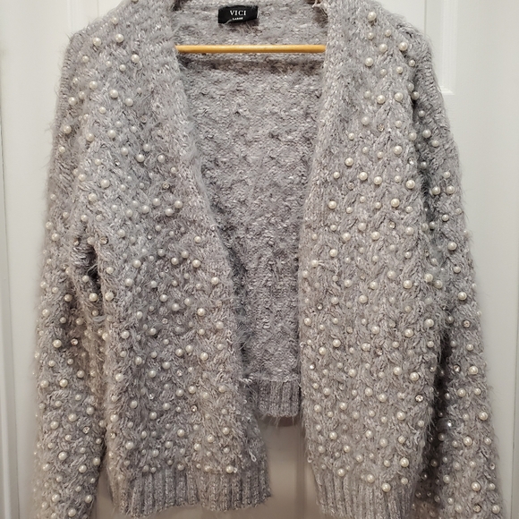 Grey Embellished Cardigan - Picture 2 of 9